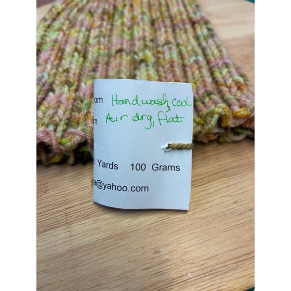 Hand Knit Merino Wool Beanie | Hand-Dyed Yarn OOAK main image 9